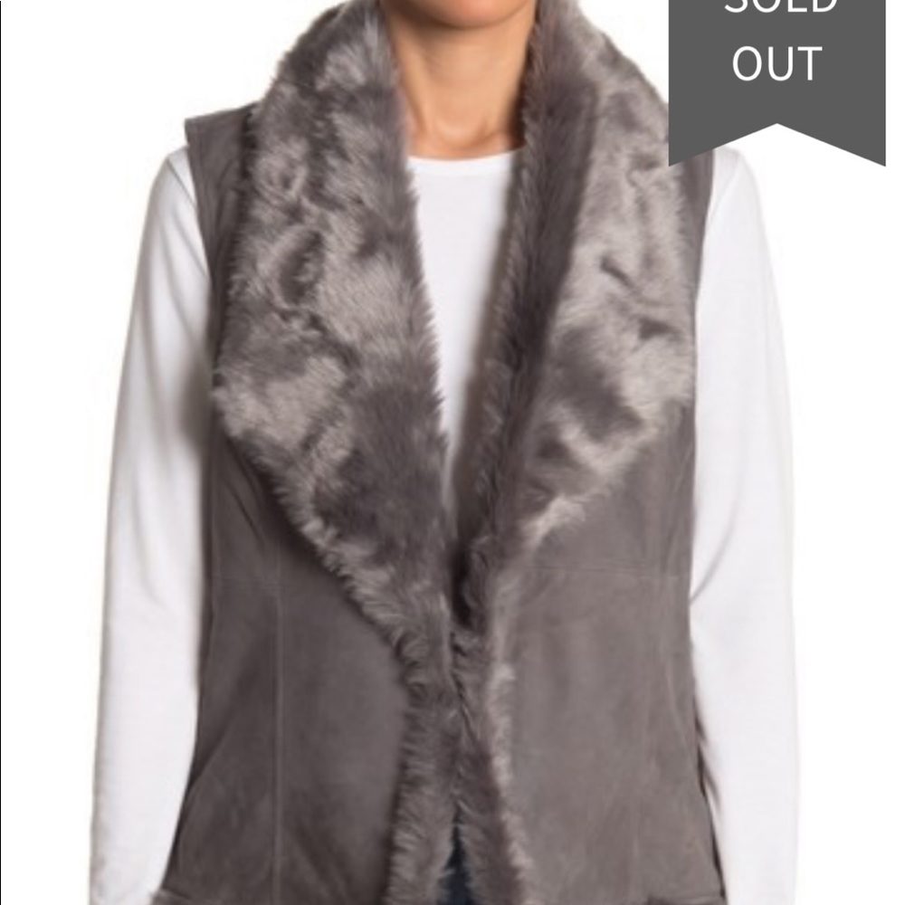 EUC BLACK Suede Faux Fur Vest